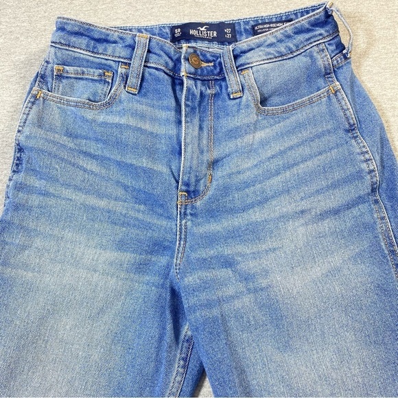 Hollister Mom Jeans Women's 5R Blue Ultra High Rise Stretch Casual Y2K Denim - Picture 3 of 14
